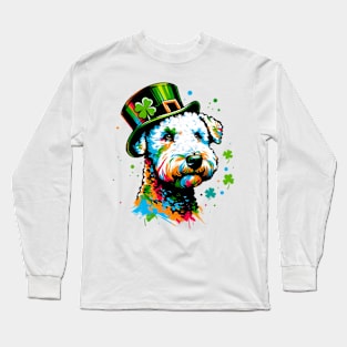 Bedlington Terrier Celebrates Saint Patrick's Day Long Sleeve T-Shirt